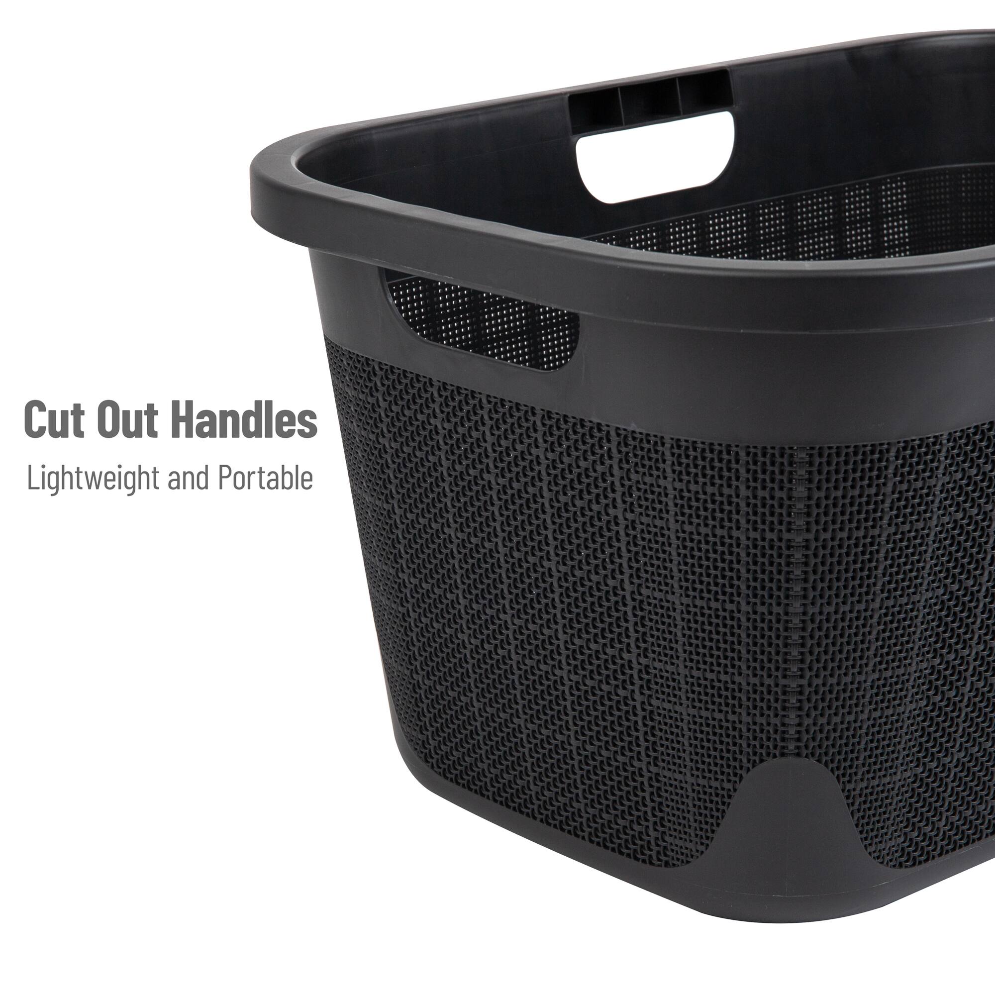 Mind Reader Linen Design 40L Laundry Basket Storage Bin with Handles